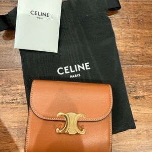 Celine Tan Leather Accessory with Dust Bag